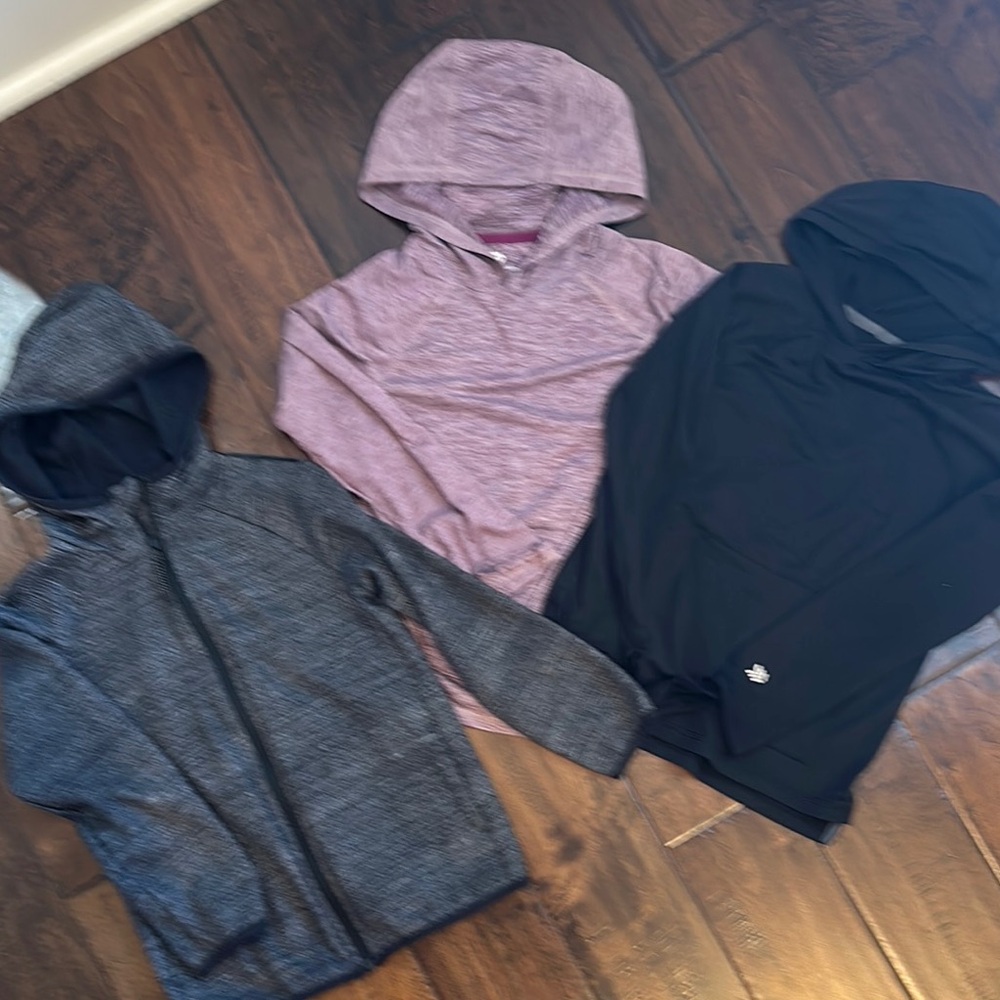 Stylish Hoodie Trio - Black, Gray, and Purple